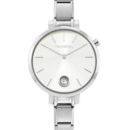 Nomination Classic Paris Watch with Silver & CZ Round Dial