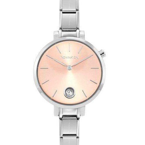 Nomination Classic Paris Watch with Pink & CZ Round Dial