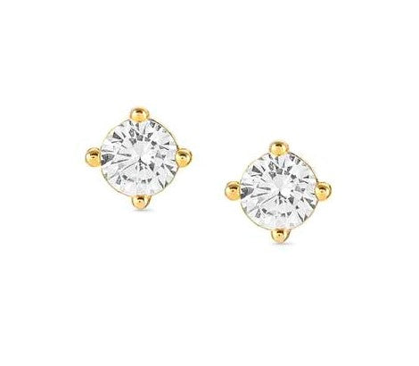 Nomination Sentimental Stud Earrings with White CZ in Yellow Gold Tone