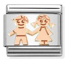 Nomination Classic Link with Children in Rose Gold Tone