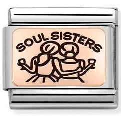 Nomination Classic Link with 'SOUL SISTERS' in Rose Gold Tone