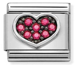 Nomination Classic Link with CZ Fuchsia Heart