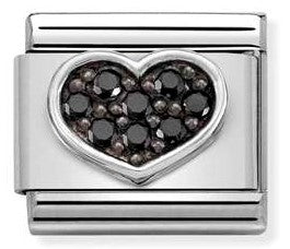 Nomination Classic Link with CZ Black Heart