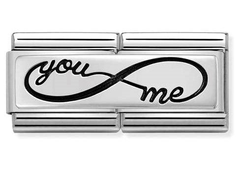 Nomination Double Link with 'You & Me' Infinity Symbol
