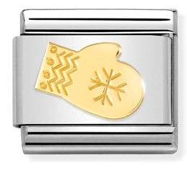 Nomination Classic Link with Snow Glove in Yellow Gold Tone