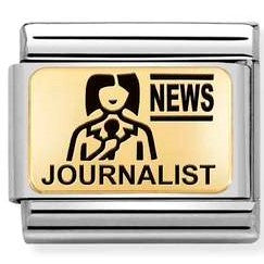 Load image into Gallery viewer, Nomination Classic Link with Journalist Symbol in Yellow Gold Tone
