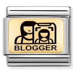 Nomination Classic Link with Blogger Symbol in Yellow Gold Tone
