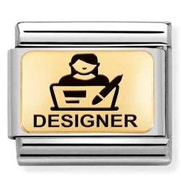 Nomination Classic Link with Designer Symbol in Yellow Gold Tone