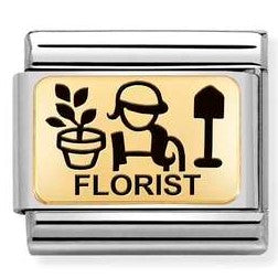 Nomination Classic Link with Florist Symbol in Yellow Gold Tone