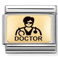 Nomination Classic Link with Male Doctor Symbol in Yellow Gold Tone