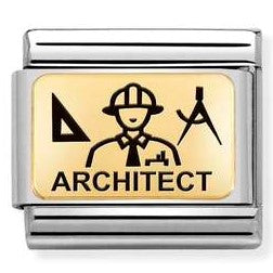 Nomination Classic Link with Architect Symbol in Yellow Gold Tone