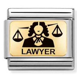 Nomination Classic Link with Lawyer Symbol in Yellow Gold Tone