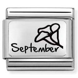 Nomination Classic Link with 'September' & Flower