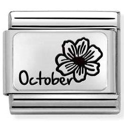 Nomination Classic Link with 'October' & Flower