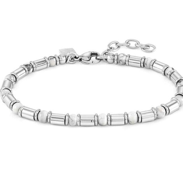 Nomination Instinct White and Silver Men's Bracelet