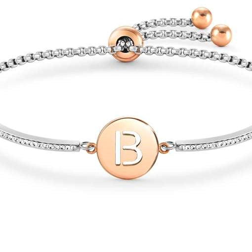 Nomination Milleluci Bracelet with Letter ‘B’ in Rose Gold Tone