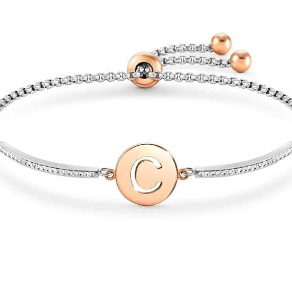 Load image into Gallery viewer, Nomination Milleluci Bracelet with Letter ‘C’ in Rose Gold Tone

