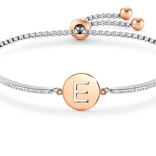Nomination Milleluci Bracelet with Letter ‘E’ in Rose Gold Tone
