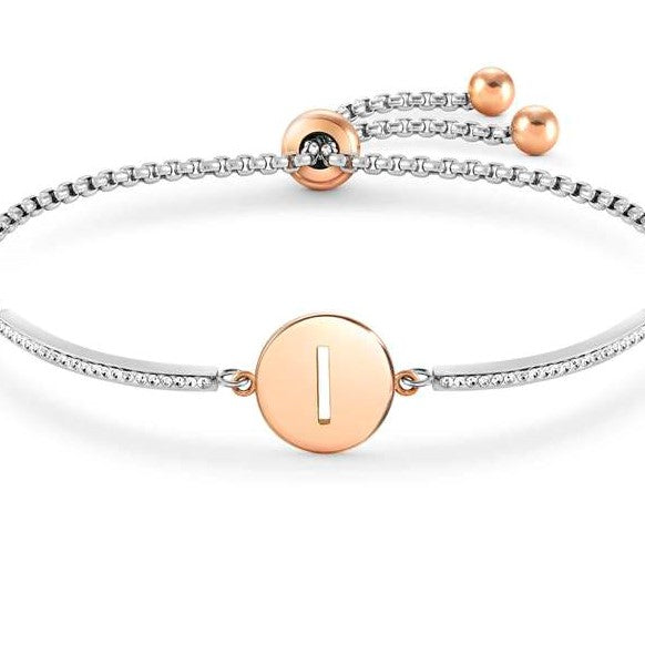 Nomination Milleluci Bracelet with Letter ‘I’ in Rose Gold Tone