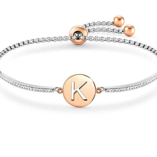 Nomination Milleluci Bracelet with Letter ‘K’ in Rose Gold Tone