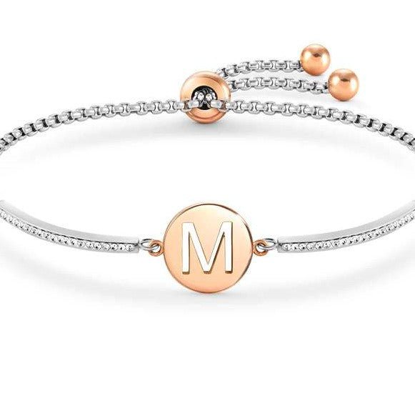 Load image into Gallery viewer, Nomination Milleluci Bracelet with Letter ‘M’ in Rose Gold Tone
