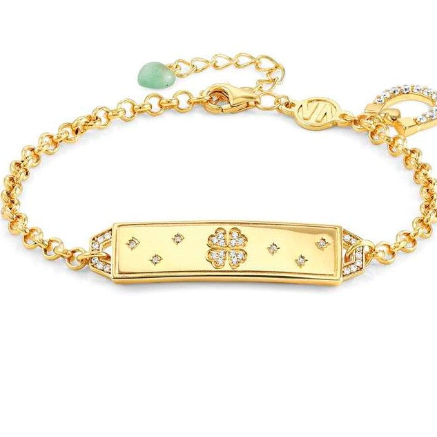 Nomination Talismani Bracelet with CZ Four-Leaf Clover in Yellow Gold Tone