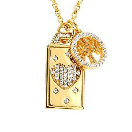 Nomination Talismani Love Sterling Silver (yellow gold tone) and CZ Necklace