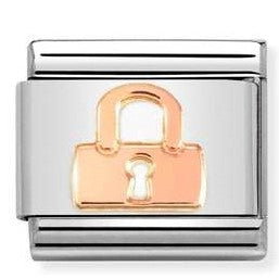 Nomination Classic Link with Padlock in Rose Gold Tone