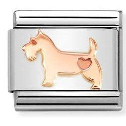 Nomination Classic Link with Dog in Rose Gold Tone