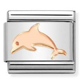 Nomination Classic Link with Dolphin in Rose Gold Tone