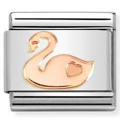 Nomination Classic Link with Swan in Rose Gold Tone