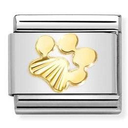 Nomination Classic Link with Etched Detail Dog Paw Print in Yellow Gold Tone