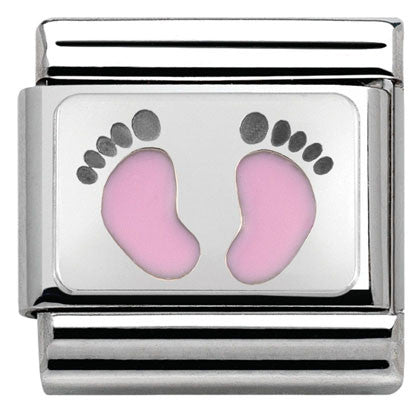 Nomination Classic Link with Pink Footprints