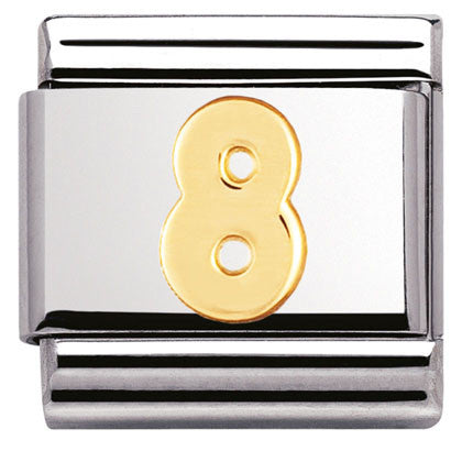 Nomination Classic Link with '8' in Yellow Gold Tone 030102/08