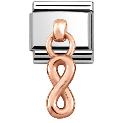 Nomination Classic Link with Infinity Symbol Charm in Rose Gold Tone