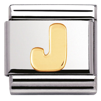Nomination Classic Link with Letter 'J' in Yellow Gold Tone 030101/10