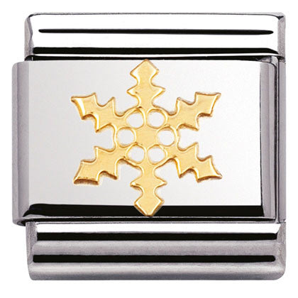Nomination Classic Link with Snowflake in Yellow Gold Tone