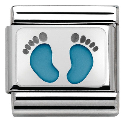 Nomination Classic Link with Blue Footprints