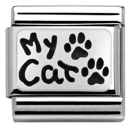 Nomination Classic Link with 'My Cat' & Pawprints