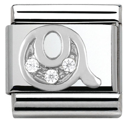 Nomination Classic Link with CZ Letter 'Q'