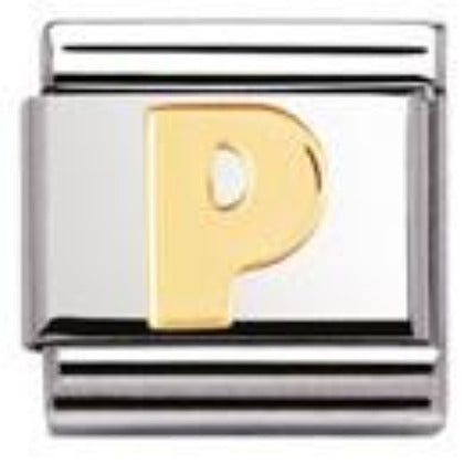 Nomination Classic Link with Letter 'P' in Yellow Gold Tone 030101/16