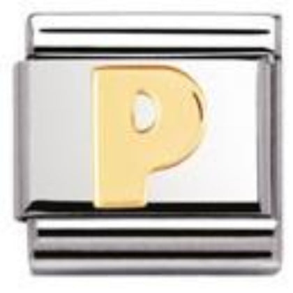 Load image into Gallery viewer, Nomination Classic Link with Letter &amp;#39;P&amp;#39; in Yellow Gold Tone 030101/16
