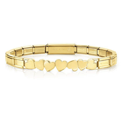 Nomination Trendsetter Hearts Bracelet in Yellow Gold Tone 021111/001
