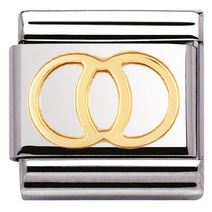 Nomination Classic Link with Wedding Rings in Yellow Gold Tone
