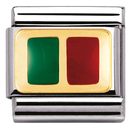 Nomination Classic Link with Enamel Portugal Flag in Yellow Gold Tone