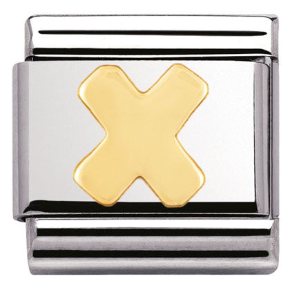 Nomination Classic Link with Letter 'X' in Yellow Gold Tone 030101/24