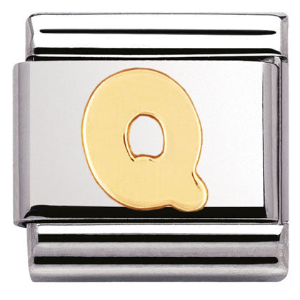 Load image into Gallery viewer, Nomination Classic Link with Letter &amp;#39;Q&amp;#39; in Yellow Gold Tone 030101/17
