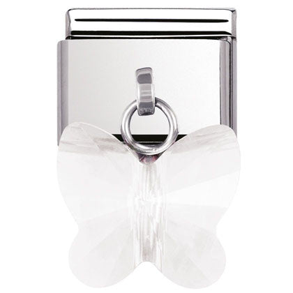 Nomination Classic Link with White Butterfly Pendant