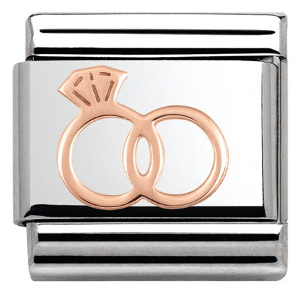 Nomination Classic Link with Wedding Rings in Rose Gold Tone