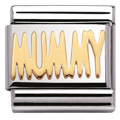 Nomination Classic Link with 'Mummy' in Yellow Gold Tone